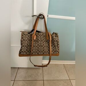 Coach small luggage tote.